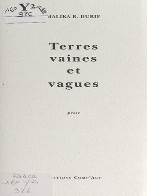 cover image of Terres vaines et vagues